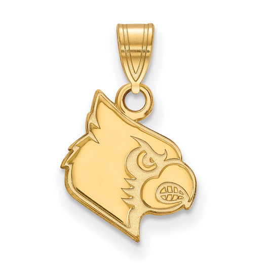 14K Yellow Gold Logoart University Of Louisville Cardinal Small Pendant