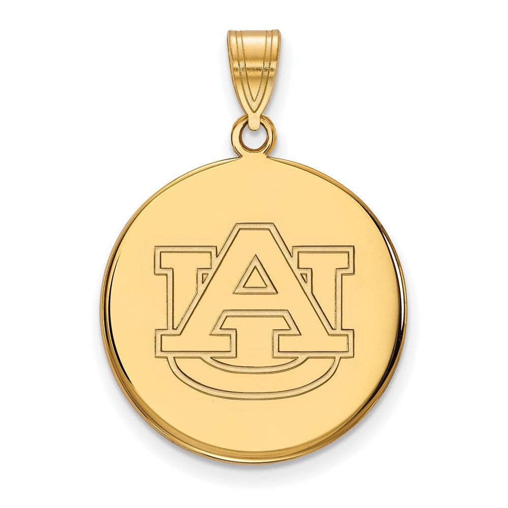 14K Yellow Gold Logoart Auburn University Large Disc Pendant