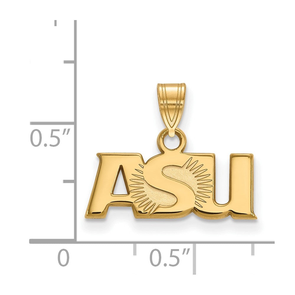 14K Yellow Gold Logoart Arizona State University A S U Small Pendant