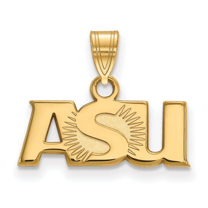 Gold Plated Sterling Silver Logoart Arizona State University A S U Small Pendant