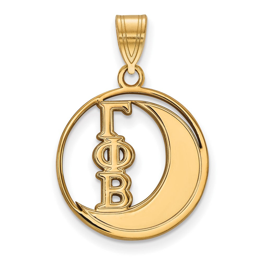 Gold Plated Sterling Silver Logoart Gamma Phi Beta Sorority Symbol Medium Circle Pendant