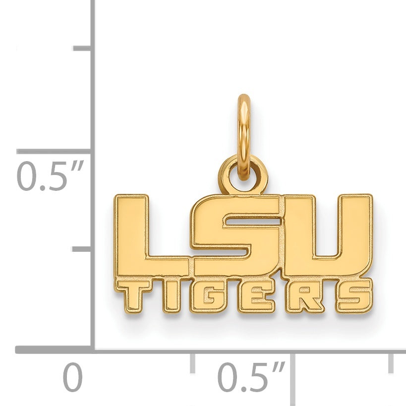 14K Yellow Gold Logoart Louisiana State University L S U Tigers Extra Small Pendant