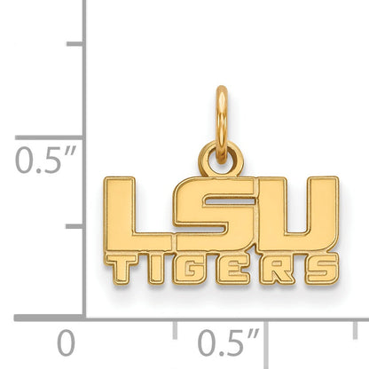 14K Yellow Gold Logoart Louisiana State University L S U Tigers Extra Small Pendant