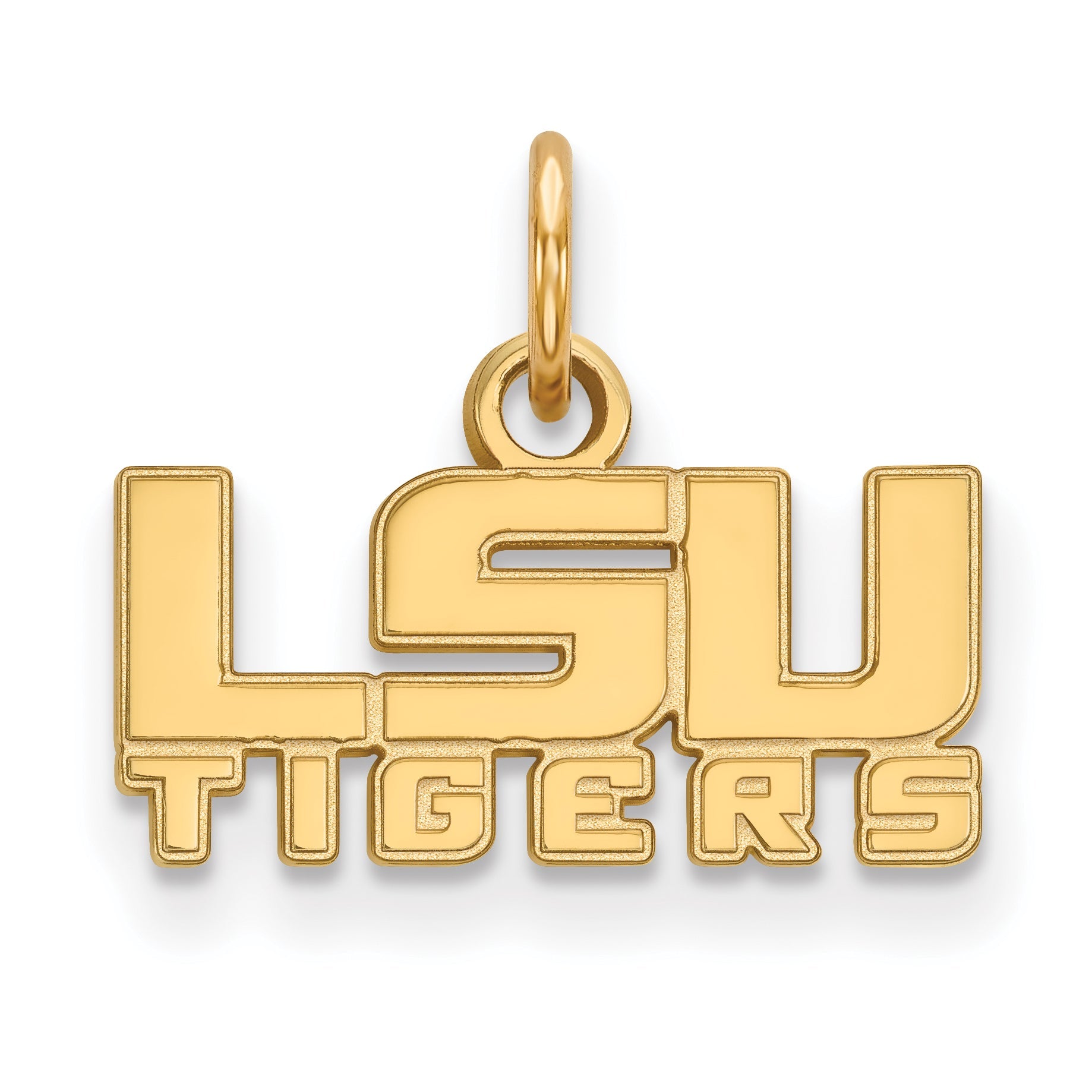 14K Yellow Gold Logoart Louisiana State University L S U Tigers Extra Small Pendant