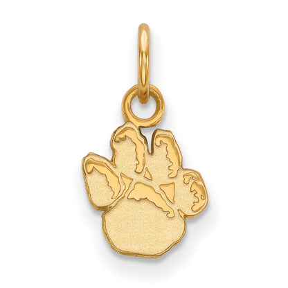 Gold Plated Sterling Silver Logoart University Of Pittsburgh Panther Paw Extra Small Pendant