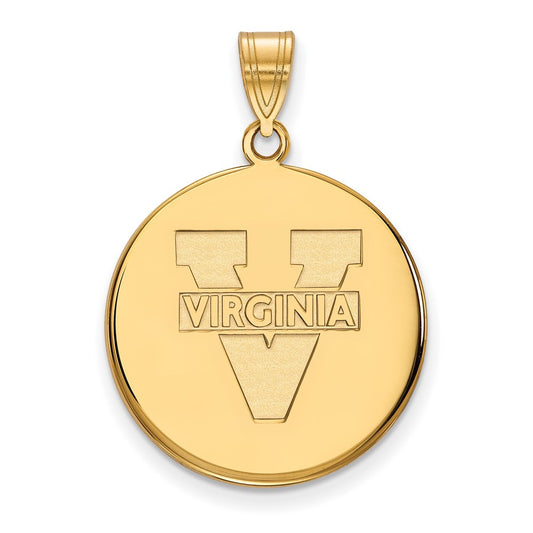 10K Yellow Gold Logoart University Of Virginia Large Disc Pendant