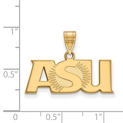 14K Yellow Gold Logoart Arizona State University A S U Large Pendant