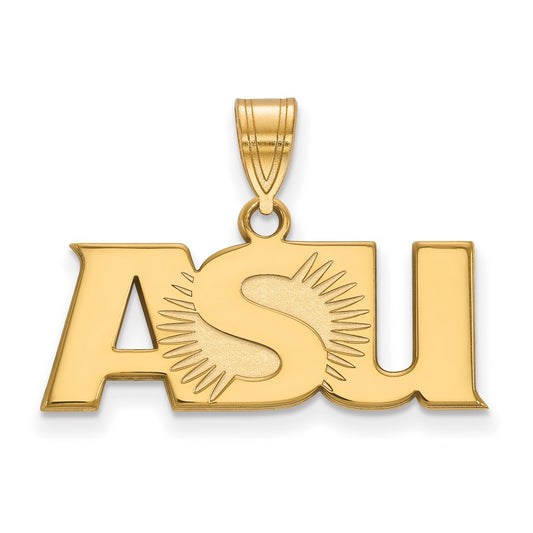 14K Yellow Gold Logoart Arizona State University A S U Large Pendant