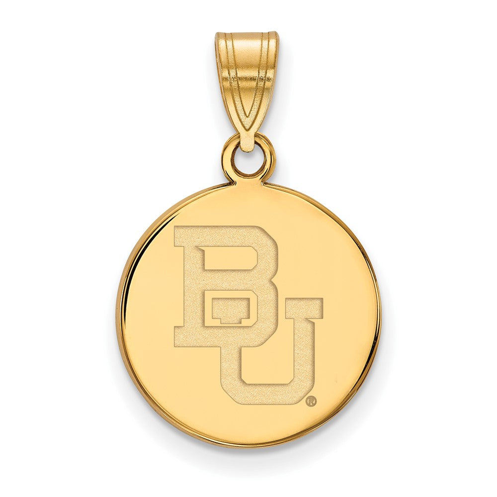 10K Yellow Gold Logoart Baylor University Bears Medium Disc Pendant