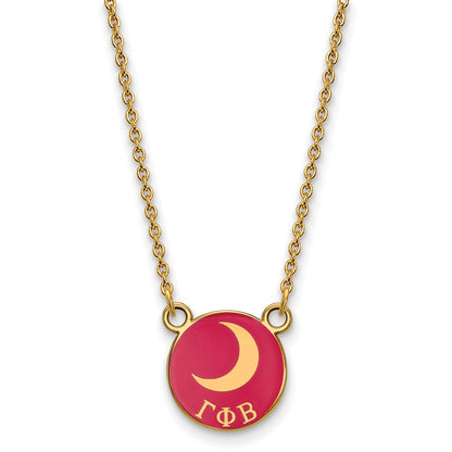Gold Plated Sterling Silver Logoart Gamma Phi Beta Sorority Symbol Small Color Enamel Pendant 18 Inch Necklace