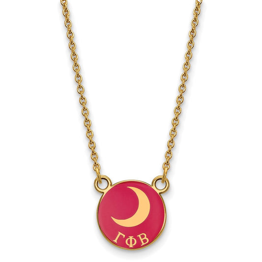 Gold Plated Sterling Silver Logoart Gamma Phi Beta Sorority Symbol Small Color Enamel Pendant 18 Inch Necklace