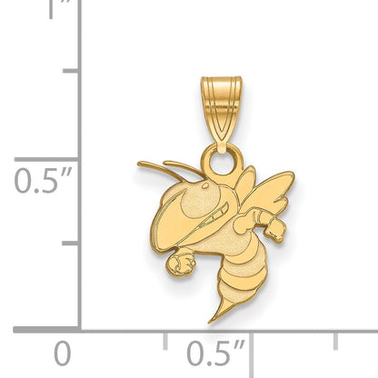 Gold Plated Sterling Silver Logoart Georgia Institute Of Technology Yellow Jacket Small Pendant