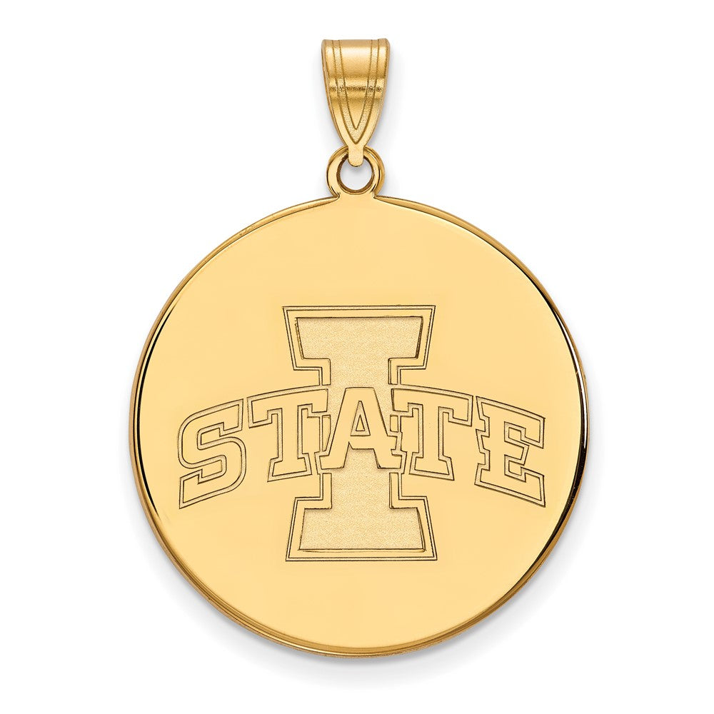 10K Yellow Gold Logoart Iowa State University Extra Large Disc Pendant