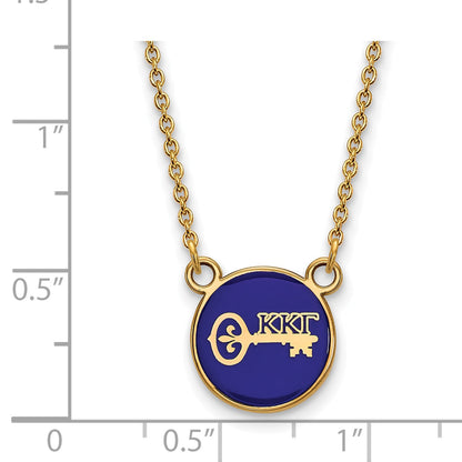 Gold Plated Sterling Silver Logoart Kappa Gamma Sorority Symbol Small Color Enamel Pendant 18 Inch Necklace