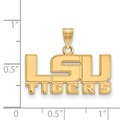 10K Yellow Gold Logoart Louisiana State University L S U Tigers Small Pendant