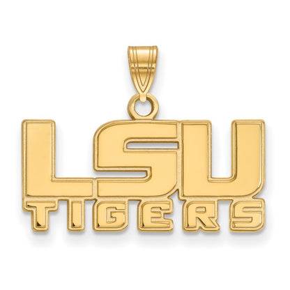 10K Yellow Gold Logoart Louisiana State University L S U Tigers Small Pendant