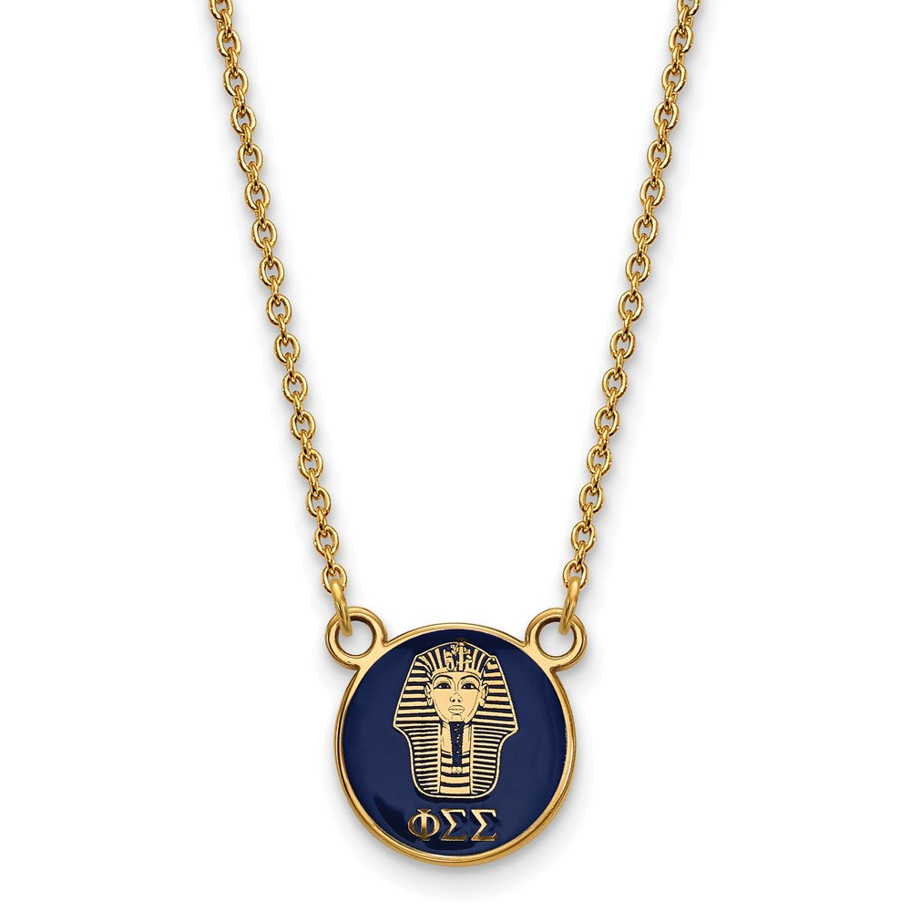 Gold Plated Sterling Silver Logoart Phi Sigma Sorority Symbol Small Color Enamel Pendant 18 Inch Necklace