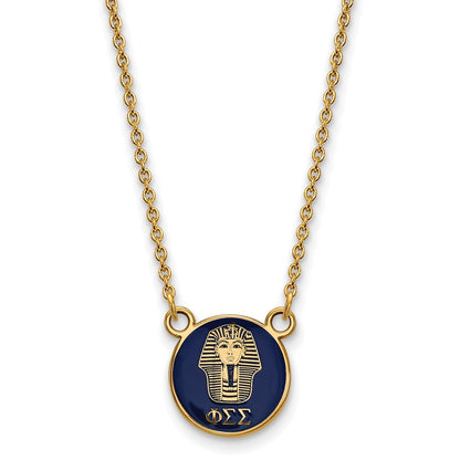 Gold Plated Sterling Silver Logoart Phi Sigma Sorority Symbol Small Color Enamel Pendant 18 Inch Necklace