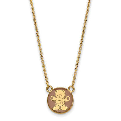 Gold Plated Sterling Silver Logoart Sigma Delta Tau Sorority Symbol Small Color Enamel Pendant 18 Inch Necklace