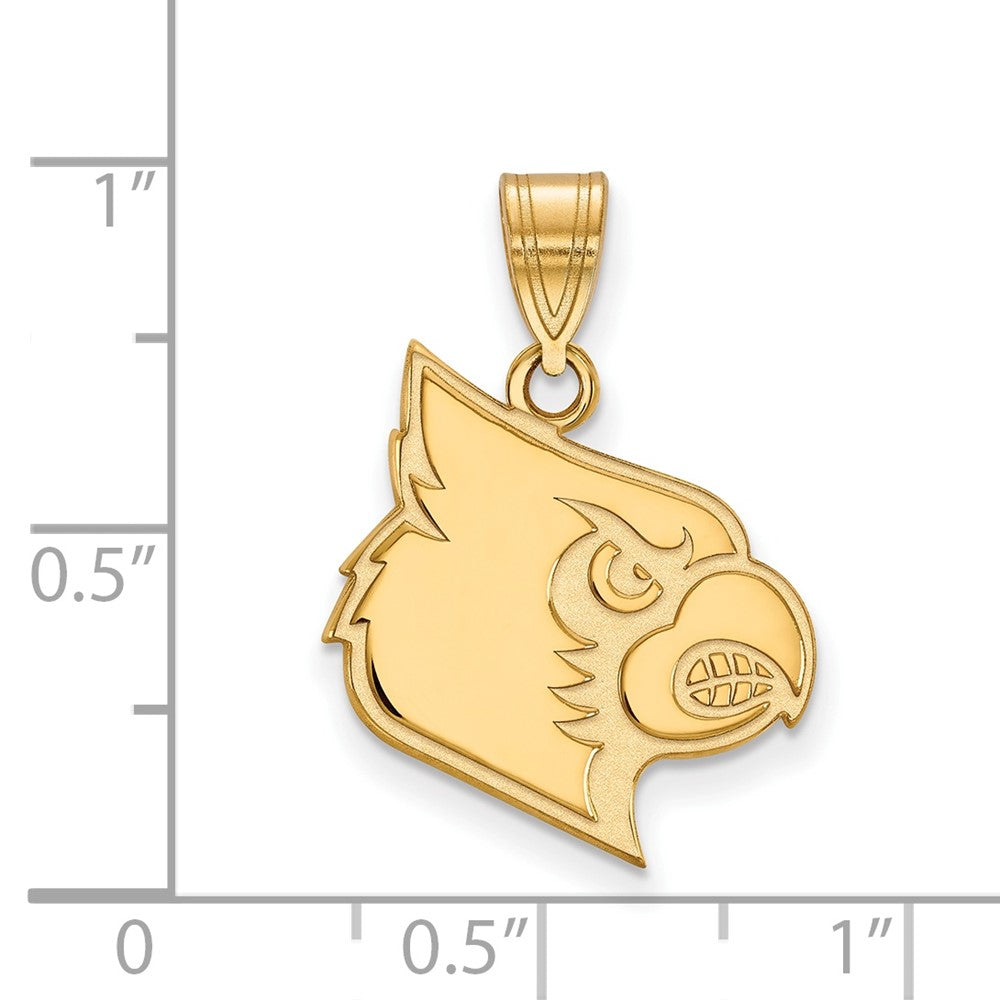 14K Yellow Gold Logoart University Of Louisville Cardinal Large Pendant