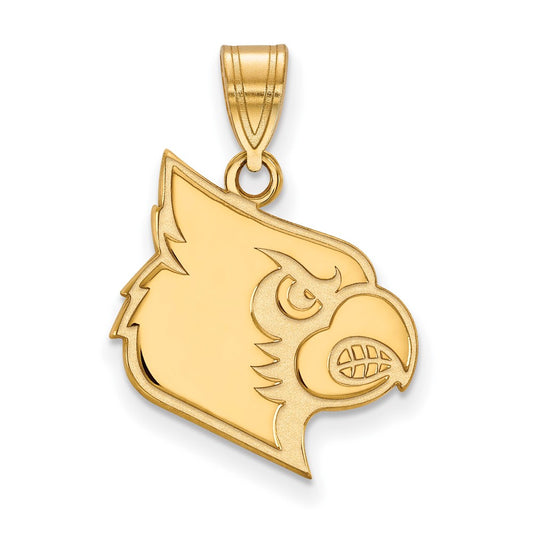 14K Yellow Gold Logoart University Of Louisville Cardinal Large Pendant