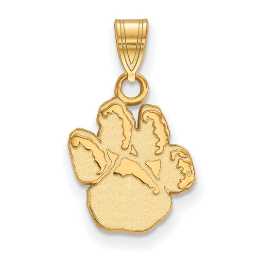 Gold Plated Sterling Silver Logoart University Of Pittsburgh Panther Paw Small Pendant