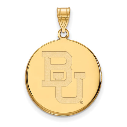 14K Yellow Gold Logoart Baylor University Bears Large Disc Pendant