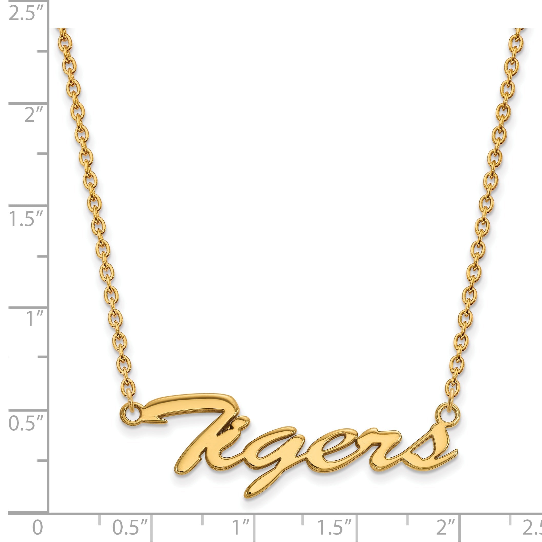 14K Yellow Gold Logoart Clemson University Tigers Script 18 Inch Necklace
