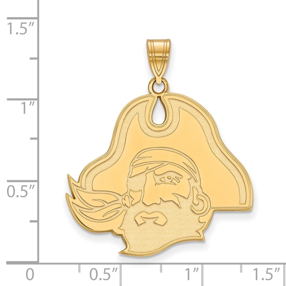 10K Yellow Gold Logoart East Carolina University Pirate Extra Large Pendant