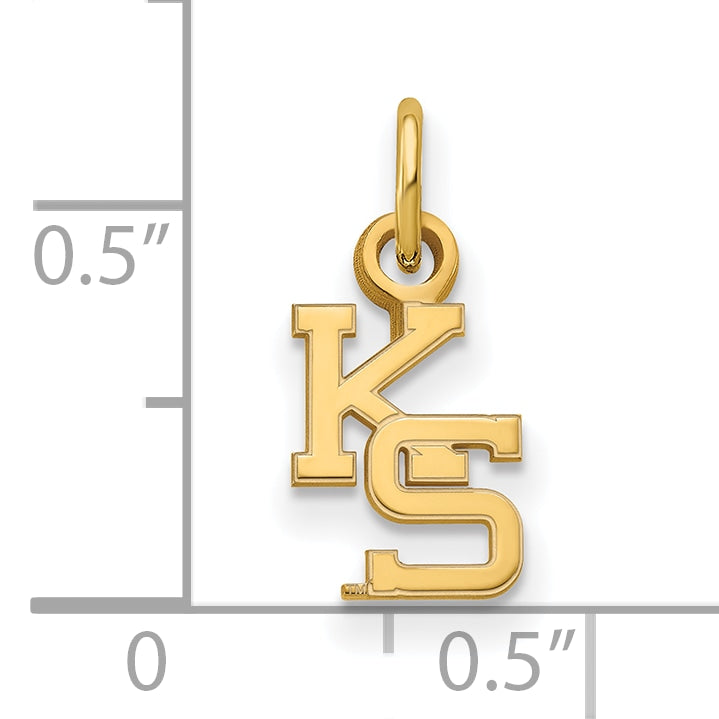 Gold Plated Sterling Silver Logoart Kansas State University K S Extra Small Pendant