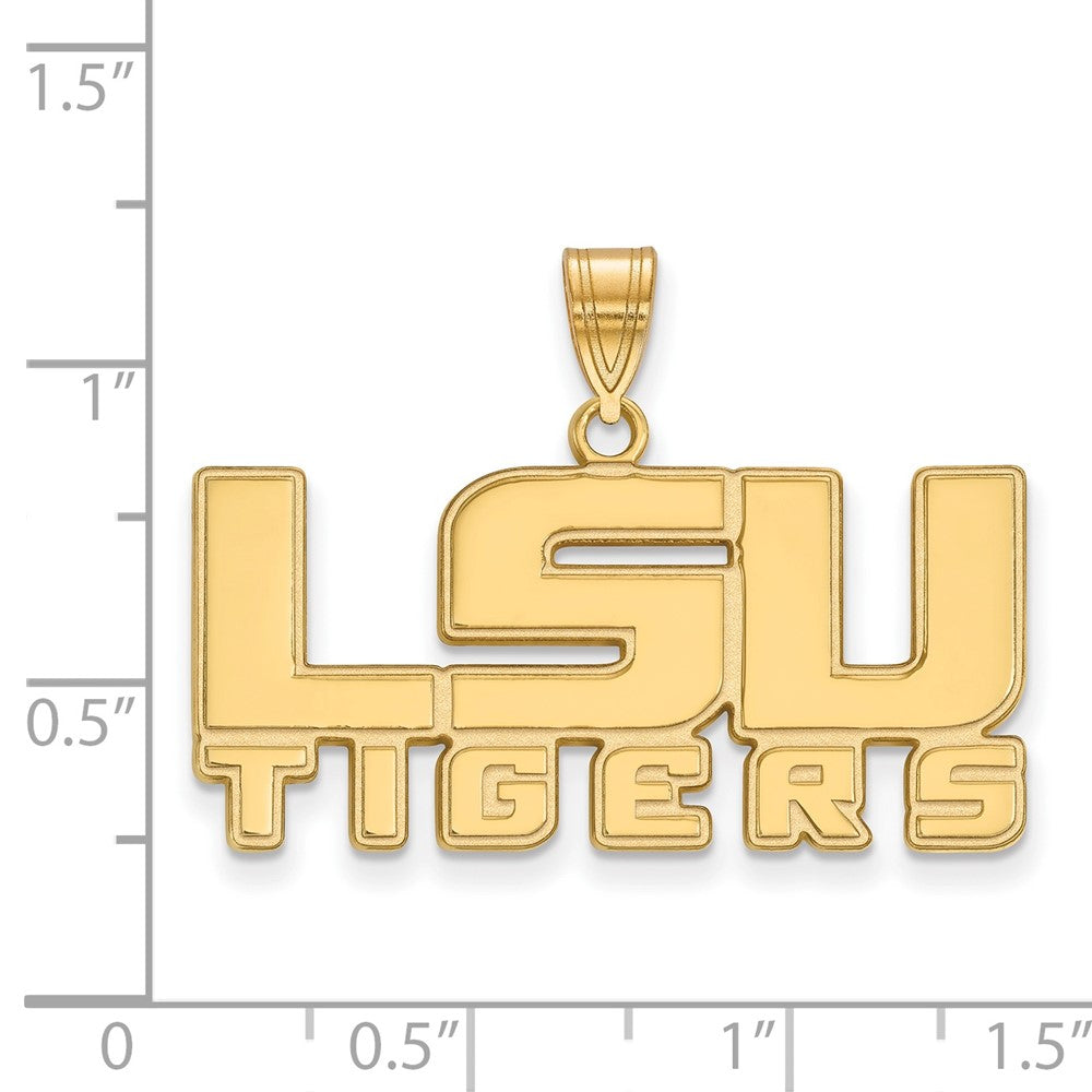 10K Yellow Gold Logoart Louisiana State University L S U Tigers Medium Pendant