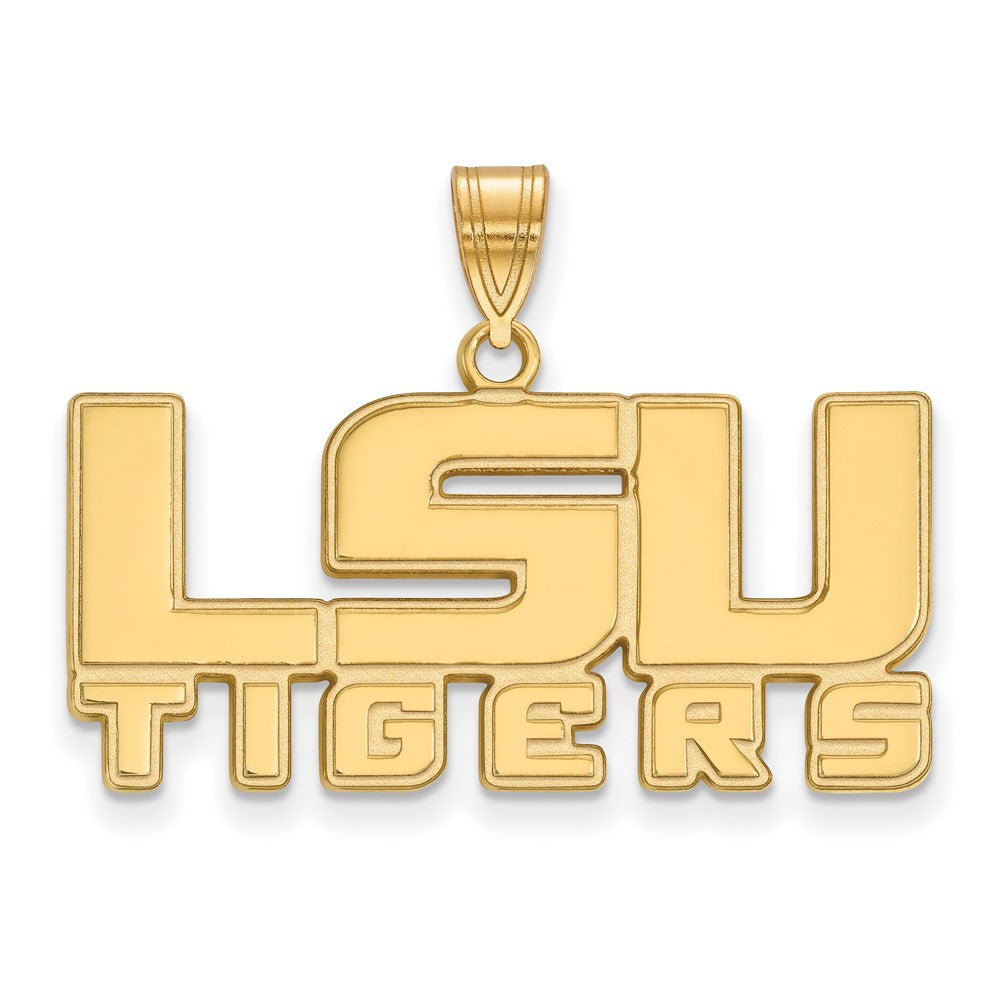 14K Yellow Gold Logoart Louisiana State University L S U Tigers Medium Pendant