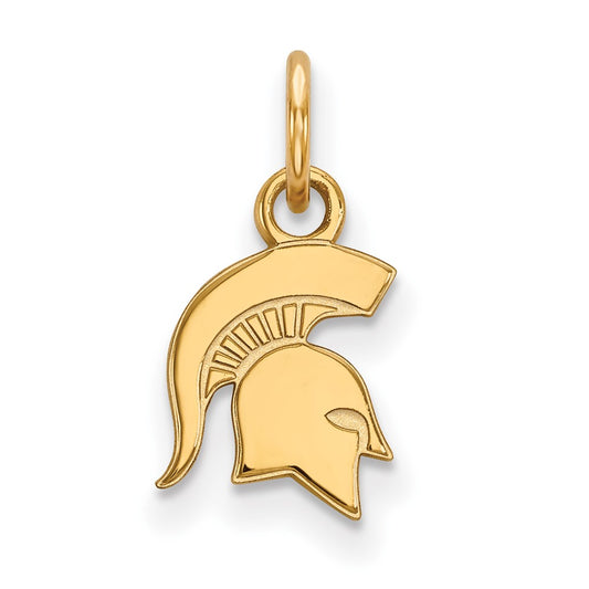 10K Yellow Gold Logoart Michigan State University Spartan Extra Small Pendant