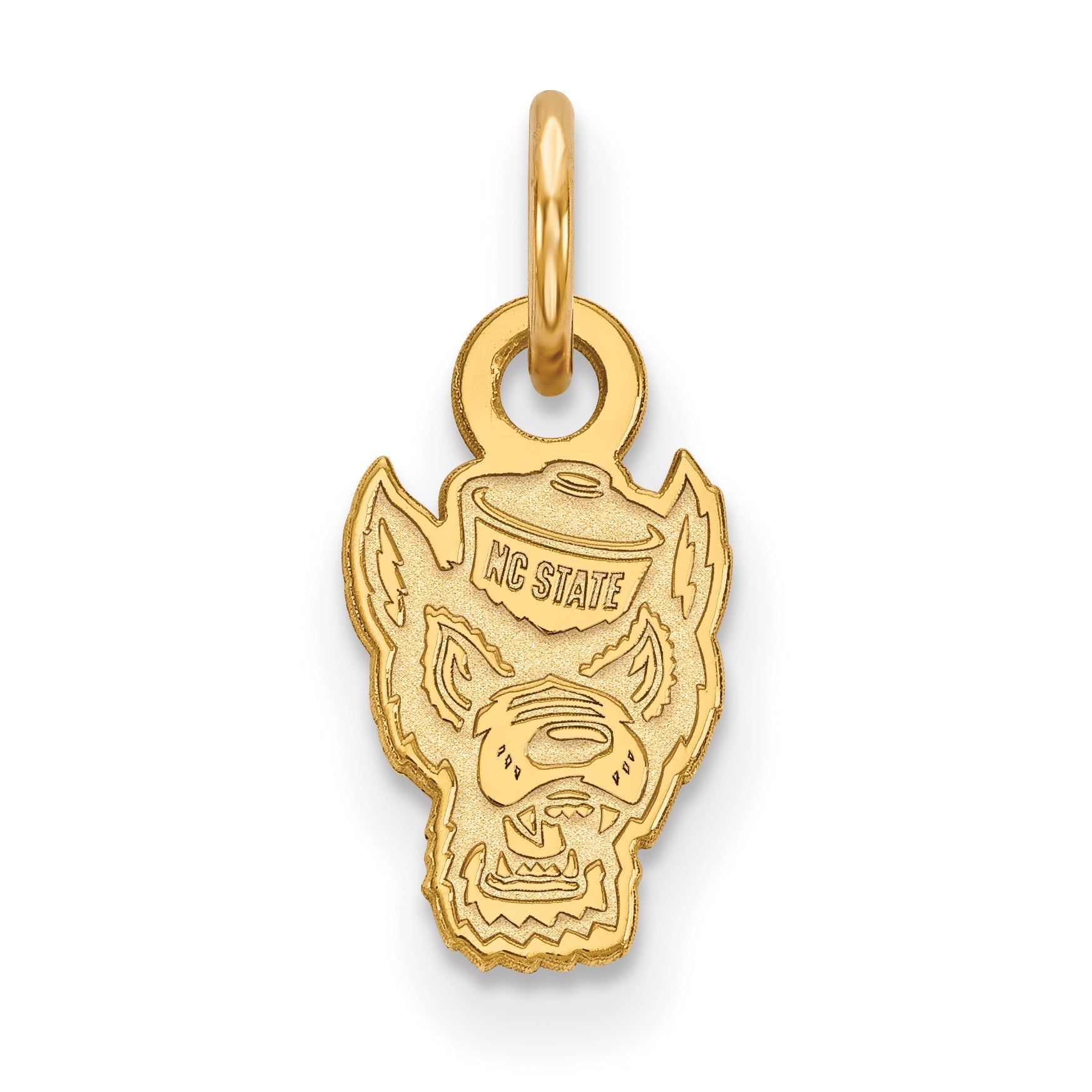 14K Yellow Gold Logoart North Carolina State University Wolf Extra Small Pendant