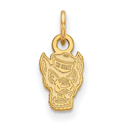 14K Yellow Gold Logoart North Carolina State University Wolf Extra Small Pendant