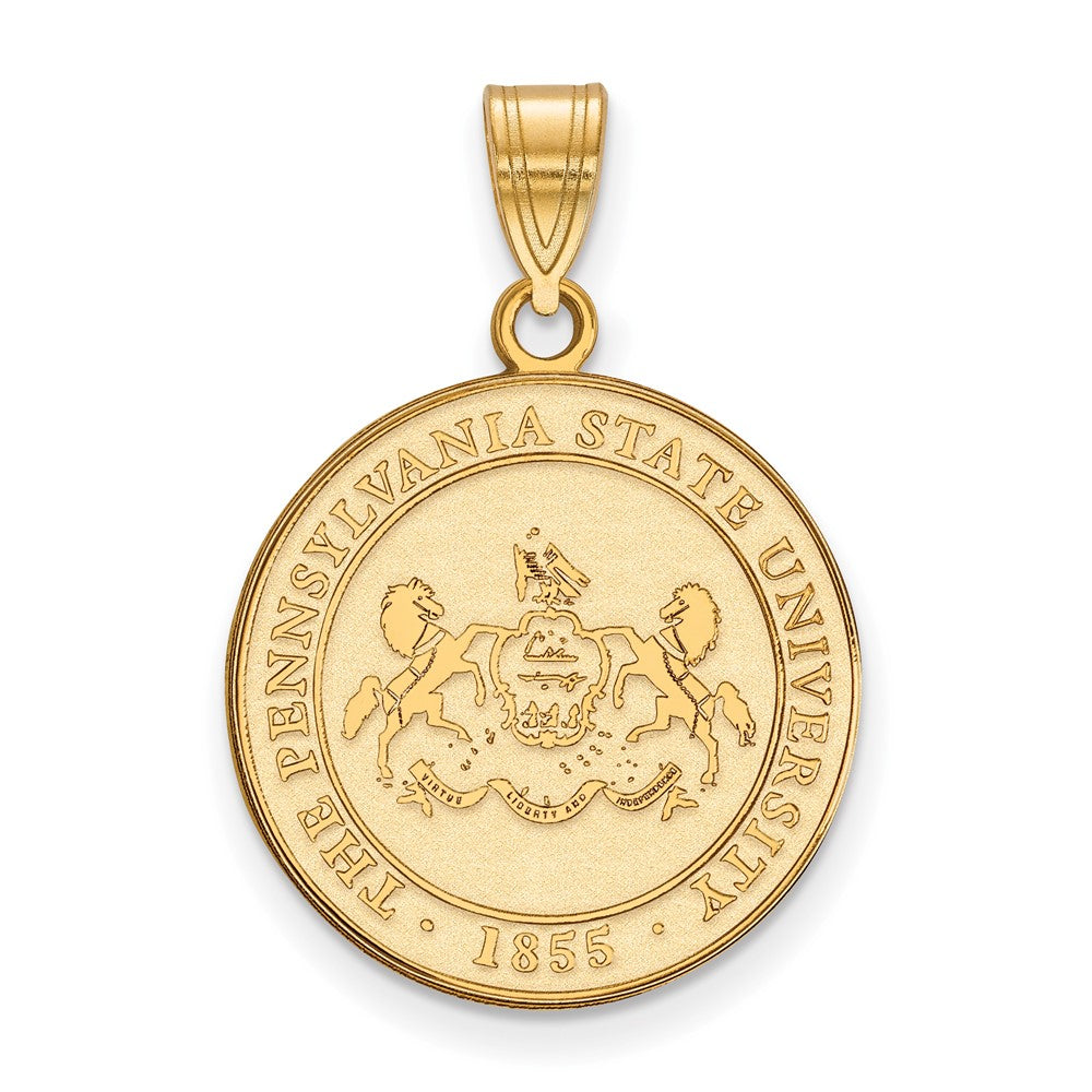 Gold Plated Sterling Silver Logoart Penn State University Large Crest Pendant