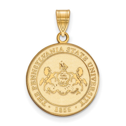 Gold Plated Sterling Silver Logoart Penn State University Large Crest Pendant