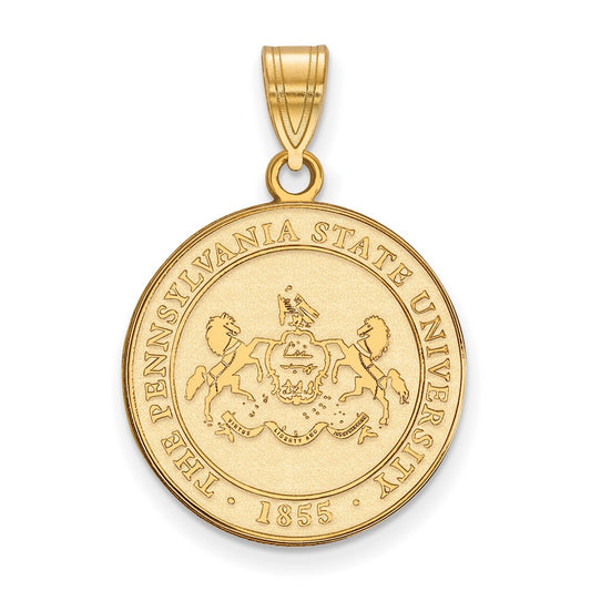Gold Plated Sterling Silver Logoart Penn State University Large Crest Pendant