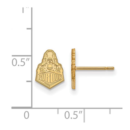Gold Plated Sterling Silver Logoart Purdue University Boilermakers Train Logo Extra Small Post Earrings