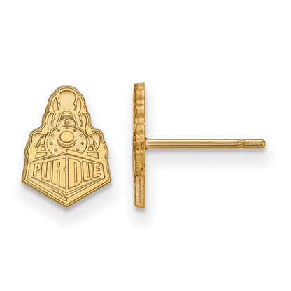 Gold Plated Sterling Silver Logoart Purdue University Boilermakers Train Logo Extra Small Post Earrings