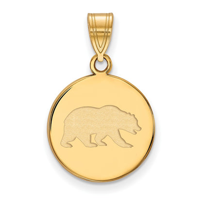 14K Yellow Gold Logoart University Of California Berkeley Bear Medium Disc Pendant