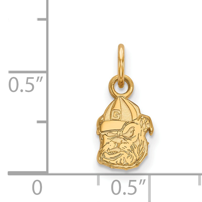 14K Yellow Gold Logoart University Of Georgia Bulldog Extra Small Pendant
