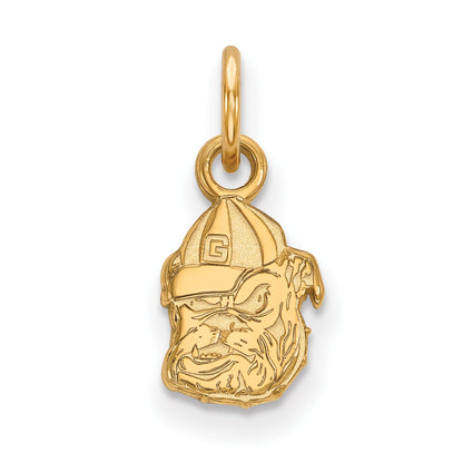 14K Yellow Gold Logoart University Of Georgia Bulldog Extra Small Pendant