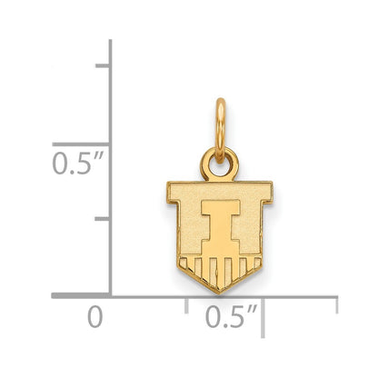 10K Yellow Gold Logoart University Of Illinois Victory Badge Extra Small Pendant