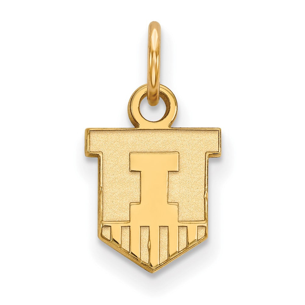 10K Yellow Gold Logoart University Of Illinois Victory Badge Extra Small Pendant