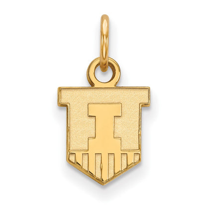 10K Yellow Gold Logoart University Of Illinois Victory Badge Extra Small Pendant