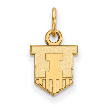 14K Yellow Gold Logoart University Of Illinois Victory Badge Extra Small Pendant
