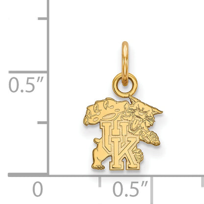 14K Yellow Gold Logoart University Of Kentucky U K Wildcat Extra Small Pendant