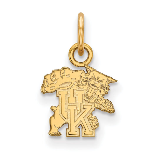 14K Yellow Gold Logoart University Of Kentucky U K Wildcat Extra Small Pendant