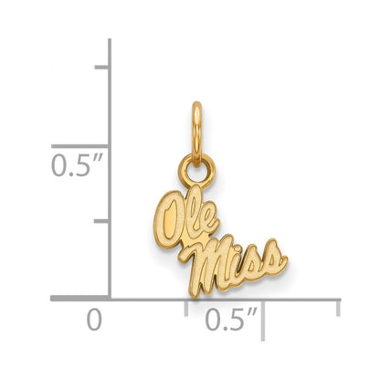 10K Yellow Gold Logoart University Of Mississippi Ole Miss Extra Small Pendant